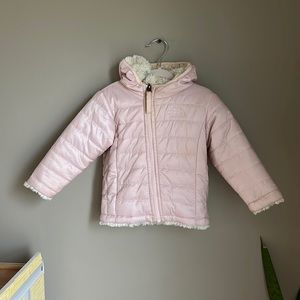 The North Face Girl Baby Pink Reversible Coat Size 6-12 Months